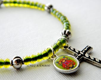 Rosary Bracelet,First Communion Gift for Girls,Godmother Gift,onfirmation Gift,Catholic Rosary Bracelet Gift,Cross Bracelet