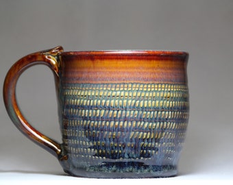original stoneware tea cup, 12oz pottery mug, pottery coffee cup