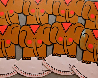 Vintage Elephant Hats, Child Party Hats, Vintage Party Hats, Elephant Shaped Hat, Vintage Party Supply, Cute Kawaii Zakka Party Hats Kids
