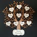 Wooden MDF Family Tree with personalised engraved hearts & family name