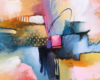 Abstract Art • Original Oil Abstract Painting • 8.5" x 11" Original Contemporary Art • COLOR MOTION SERIES #6 • Abstract Oil on Canvas