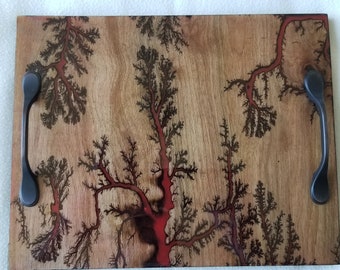 Serving tray,cheese board,Charcuterie,fractal burning,unique