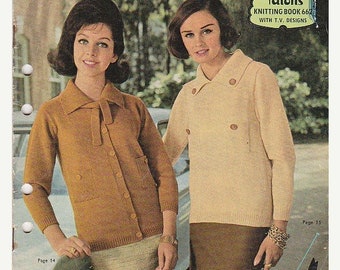 ON SALE On Sale - Paton's Knitting Pattern in Bluebell and Nylette (Vintage 1960s) No 662, Jumpers, Sweaters, Cardigans, Jackets
