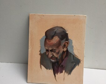 Head study original oil painting on panel