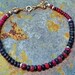 Natural red ruby and blue sapphire sterling silver bracelet.gemstone bracelets,genuine gemstone jewelry, handmade, artisan, jewellery