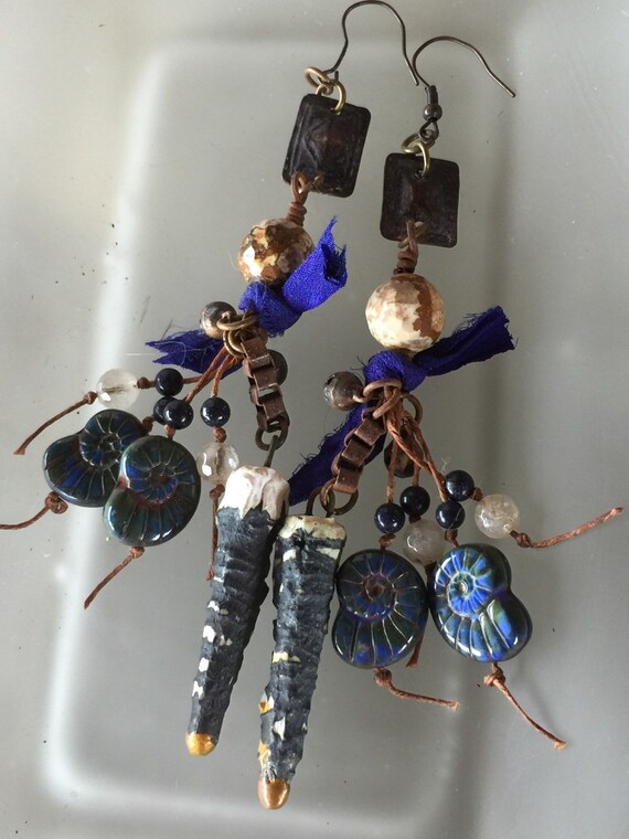 OOAK Big Bear Hiking Earrings by Susan Ray