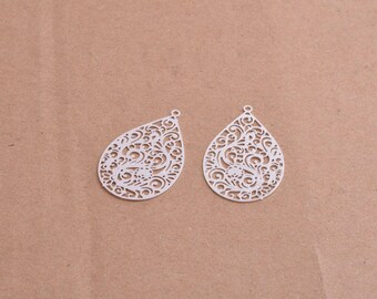 prints 2 Teardrop silver 30 x 19 mm