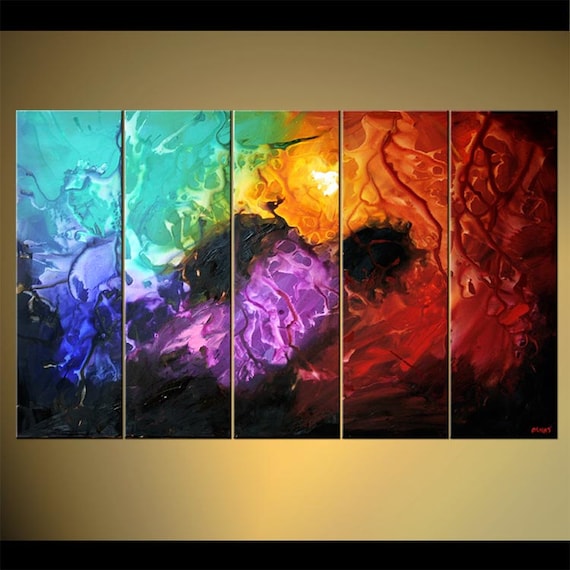 Abstract Painting Colorful Contemporary Modern Art Large