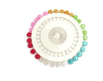 Pin wheel craft pin flower pin pearl pins sewing long