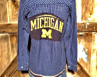 U of M Flannel Shirt Dress Sz XS