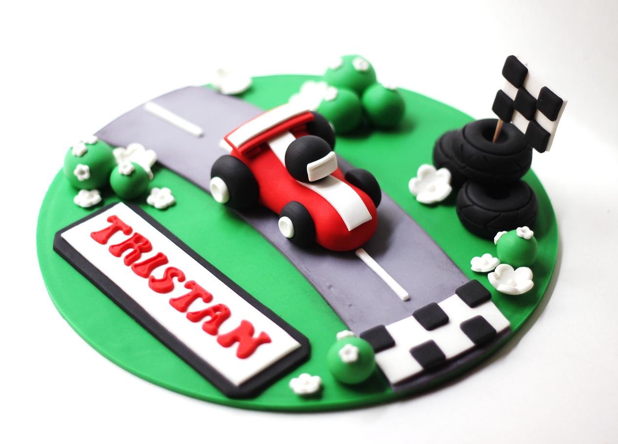 Fondant Race Car Cake Topper Set Transportation Cars Trucks