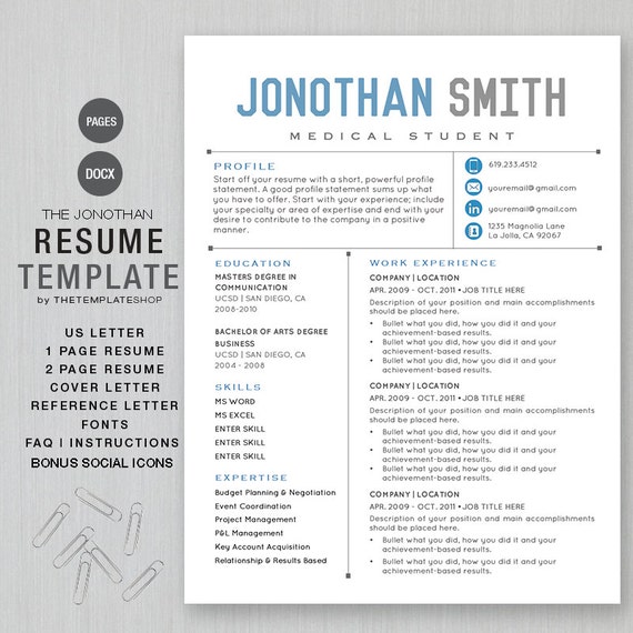 resume template cv template for word printable social