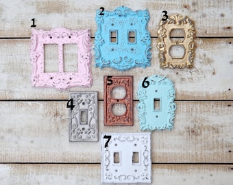 Light Switch Cover~Outlet~GFI~Shabby Chic Light Switch Cover ~Light Plate~Double Light Switch / Shabby Chic Nursery