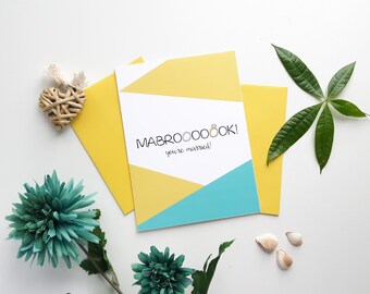 Mabrook Wedding Card, Islamic wedding, wedding card, Islamic greeting card, Nikah, Nikkah card