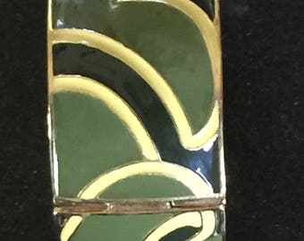 Terrific Enameled Bangle Bracelet