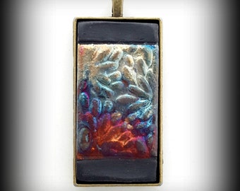 Ceramic Pendant, Raku Jewelry, Ceramic Cabochon, Ceramics, Raku Pendant, Raku Ceramics Raku Cabochon Silk Ribbon Gift for Women Gift For Her