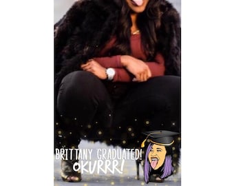 Cardi B. Okurrr Graduation Snapchat Filter Hip Hop Snap Chat Geofilter High School College Gold