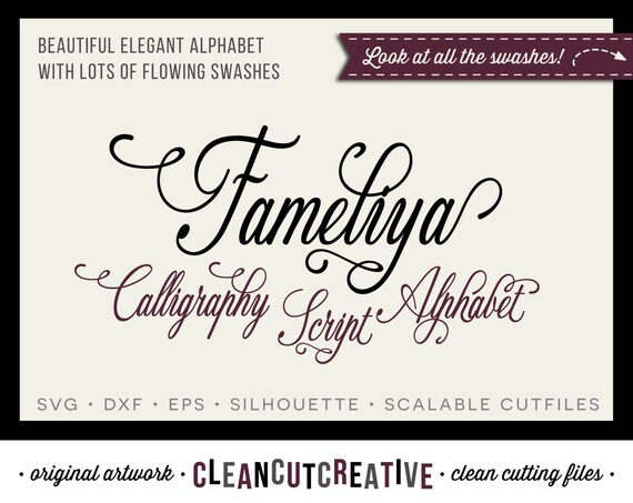 Full Alphabet SVG Fonts Cutfile Beautiful Elegant