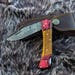 7" Folding Hunter Pocket Knife Custom Hand Made Forged Damascus Steel Hunting Bowie Knife Walnut Wood Handle Folding With Leather Sheath