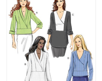 Butterick Pattern B6417 Misses' Surplice, Paneled Tops