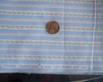 1 yard Rosebuds and Stripes by Fabric traditions