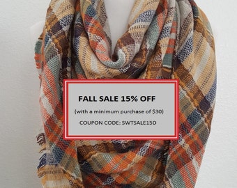 Plaid Blanket Scarf, Blanket Scarf, Tartan Plaid Scarf, Tartan Scarf, Blanket Scarf, Oversized Scarf, Oversized Blanket Scarf, monogrammed