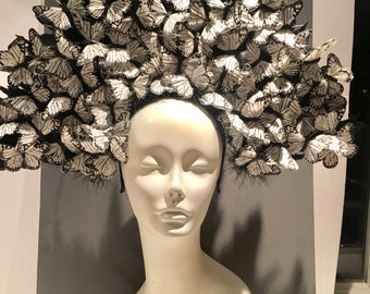Butterfly Headpiece- Monarch Butterfly Headdress- Spring Fascinator- Derby -Tea Party Hat- Monarch Headpiece -Butterfly Fascinator