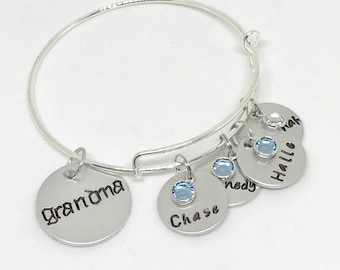Grandmother birthstone jewelry mothers day, Personalized grandma jewelry, Grandmother bracelet birthstones, Personalized grandmother jewelry