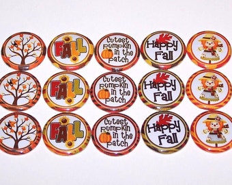 Happy Fall 1 Inch Pinback Buttons 1" Pins