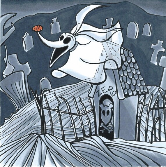 Zero Nightmare Before Christmas original illustration