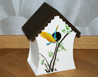 Box has envelope birdhouse - tropical