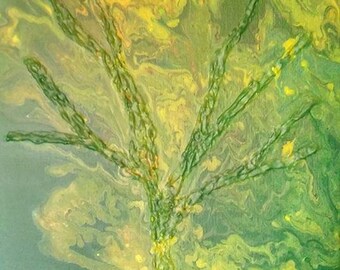 Tree of Life -8 x 10 Acrylic Pour & Gloss Gel on Canvas Pour
