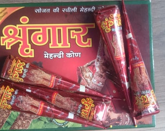 12 Freshly made imported indian henna mehndi temporary tattoo cones 100% natural