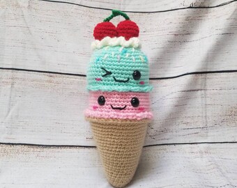 crochet kawaii cute ice cream cone