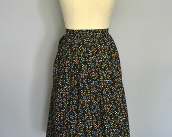 1950s Pleated Floral Skirt