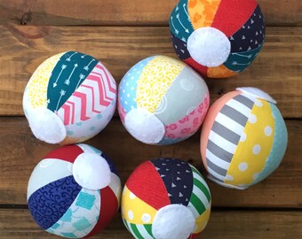 Beach Ball Rattle - Baby Toys, Stuffed Fabric Beach Ball Rattles, Baby Rattles, Beach Ball Accessories, Baby Toys, Beach Ball Rattle