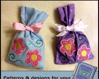 ITH Flowers Treat Bag - Easter Gift Bag - Easter Treat Bag - Machine Embroidery Design