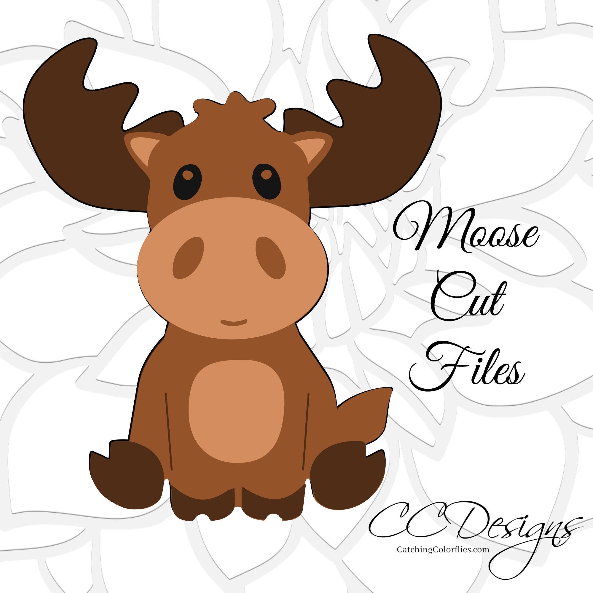 Moose SVG Cut File Baby Moose SVG Cute Baby Woodland Animal