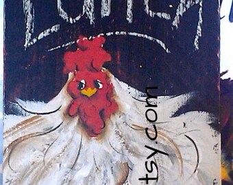 Folk Art #202 Chicken Sign Chalk Board Chick
