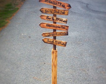 Whimsical Directional Sign with Stand