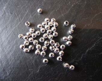 Lot 200 small 4mm silver Metal beads