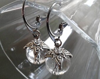 Silver and rock crystal earrings