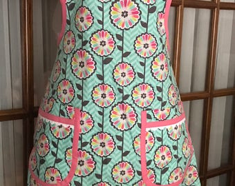 Floral Apron Vintage Apron Retro Flower Apron Old Fashion Apron 40's Apron