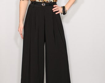 High waisted black pants formal Black pants with pockets Women trousers Plus size clothing Custom made pants