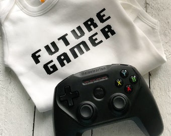 Future gamer baby bodysuit, future gamer shirt, gaming buddy, nerd baby, baby shower gift