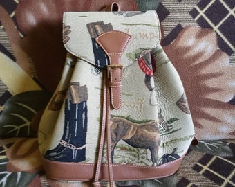 Vintage backpack Italian backpack Stylish backpack Hiking backpack Everyday backpack Lady's backpack Leather backpack Backpack with animals