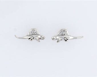 Sterling Silver Dimetrodon Post or Stud Earrings