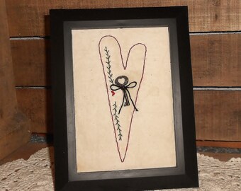 Key To My Heart Primitive Stitchery