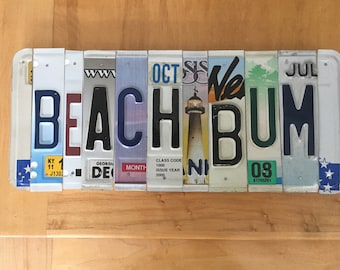 Beach Bum license plate art