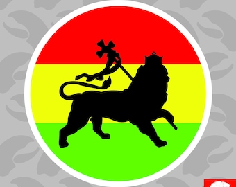 Rasta Lion of Judah Sticker Self Adhesive Vinyl tribe of jewish reggae - C4610